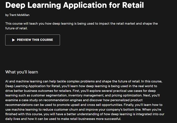 Deep Learning Application for Retail by Trent McMillan