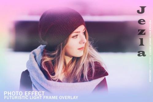 Futuristic Light Frame Overlay Photo