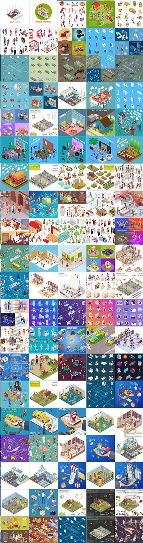 100 Bundle isometric concept vector design vol 22 100 Bundle isometric concept vector design vol 22