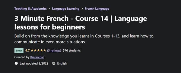 3 Minute French - Course 14 | Language lessons for beginners