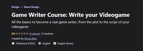 Game Writer Course Write your Videogame