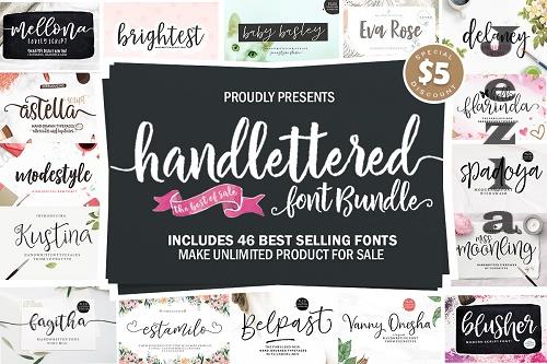 Handlettered Font Bundle - 46 Premium Fonts