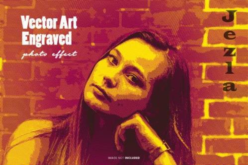 Vector Art Engraved Photo Effect