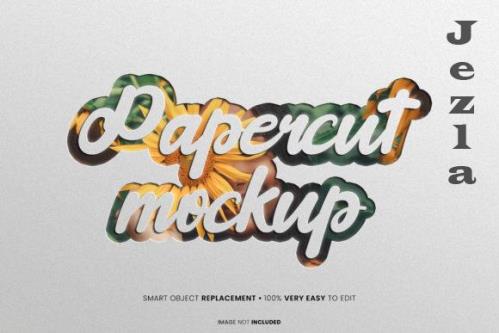 Papercut Logo Mockup Psd