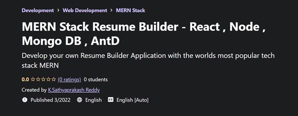 MERN Stack Resume Builder - React , Node , Mongo DB , AntD