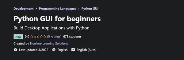 Udemy - Python GUI for beginners