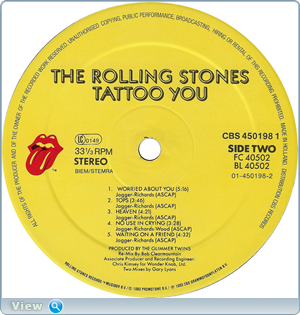 The Rolling Stones  Tattoo You. Recorded 1981 (1987)