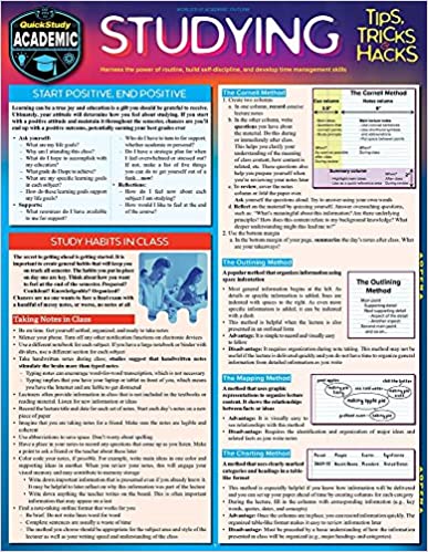 Studying Tips, Tricks & Hacks Quickstudy Laminated Reference Guide to Grade Boosting Techniques (Quickstudy Academic)