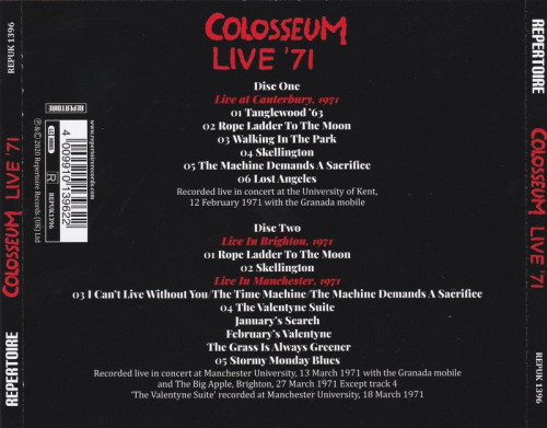 Colosseum - Live '71 [2CD] (2020) lossless