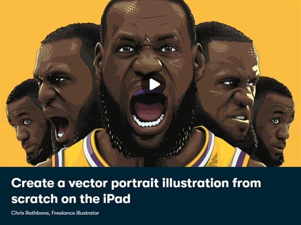 Create a vector portrait illustration from scratch on the iPad