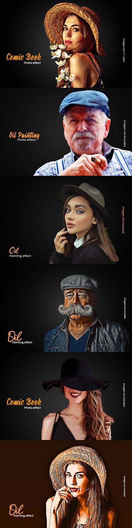 Comic Book and Oil Painting Photo Effect Bundle