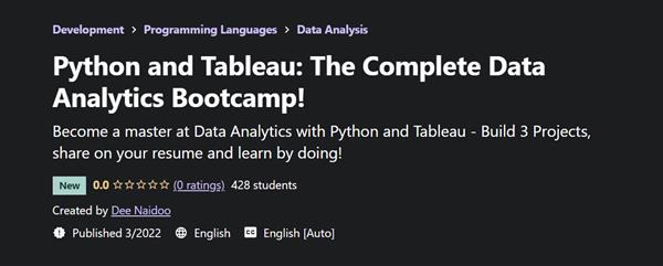 Python and Tableau – The Complete Data Analytics Bootcamp!