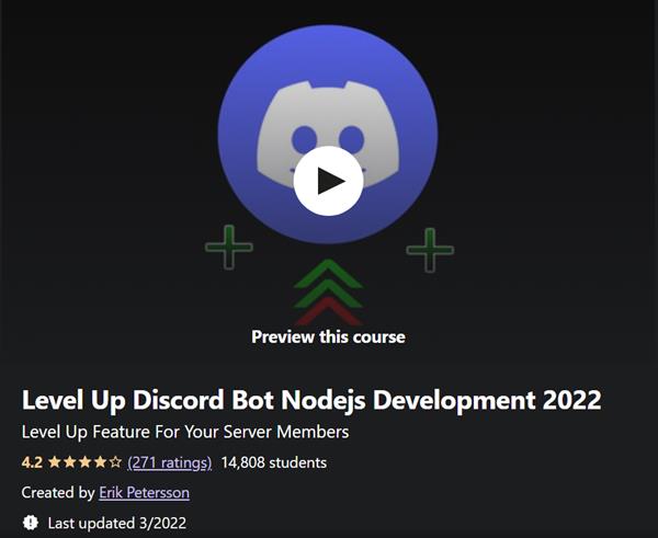 Level Up Discord Bot Nodejs Development 2022