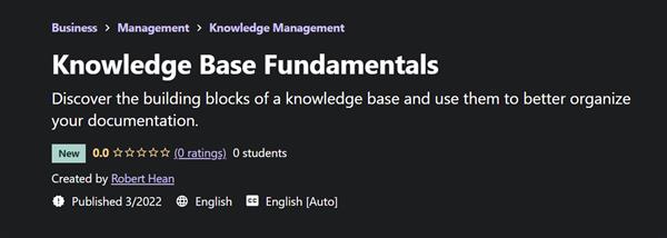 Udemy - Knowledge Base Fundamentals