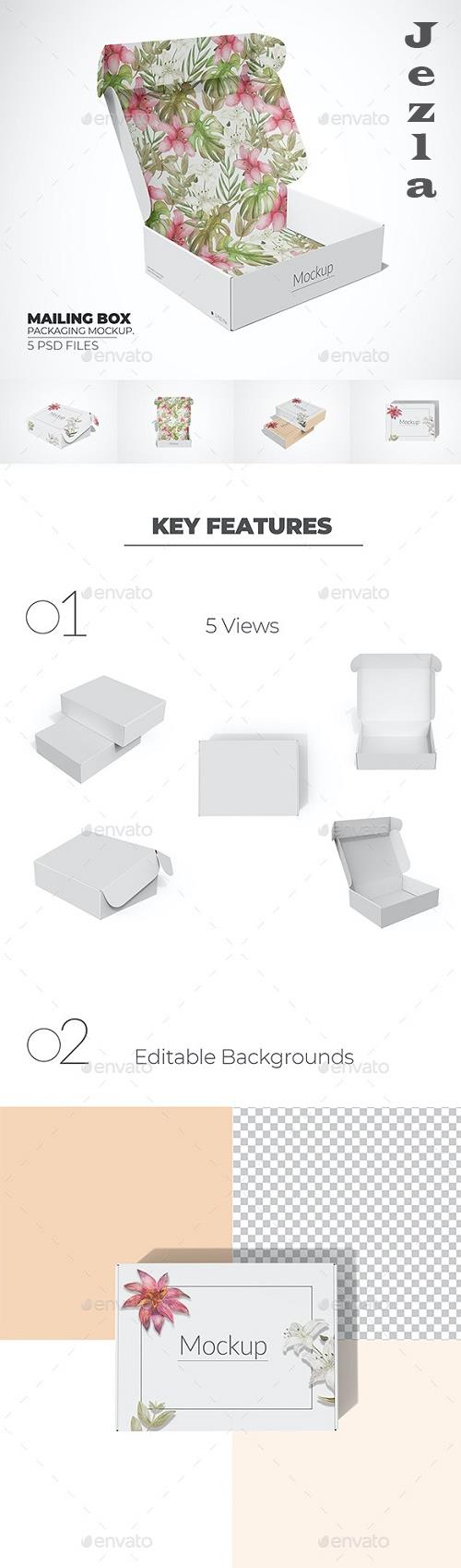 Rectangular Mailing Box Packaging Mockup - 36428926 - 7018919