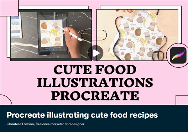 Procreate illustrating cute food recipes