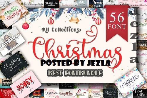 Christmas Font Bundle - 56 Premium Fonts