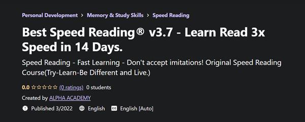 Best Speed Reading® v3.7 - Learn Read 3x Speed in 14 Days