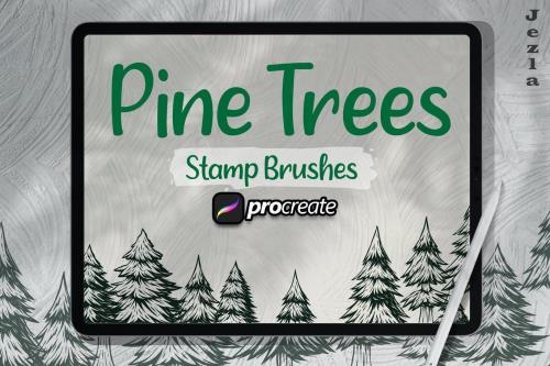Pine Tree Brush Stamp Procreate