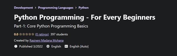 Python Programming - For Every Beginners