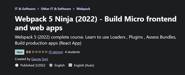 Webpack 5 Ninja (2022) - Build Micro Frontend and Web Apps