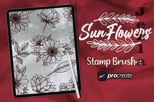 Sun Flower Brush Stamp