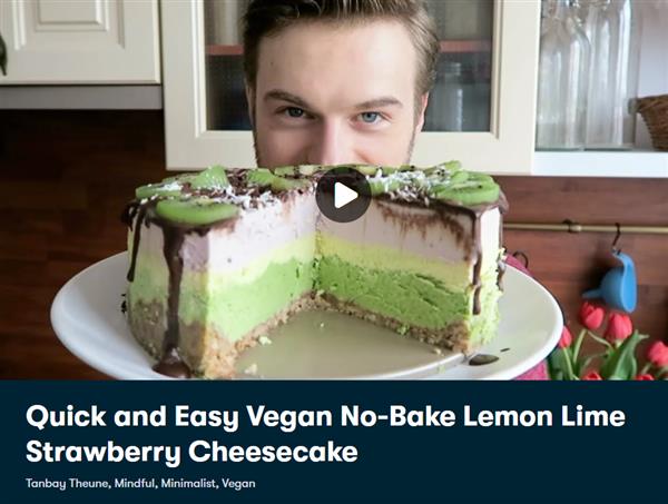 Quick and Easy Vegan No-Bake Lemon Lime Strawberry Cheesecake