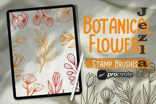 Botanical Floral Brush Stamp Procreate