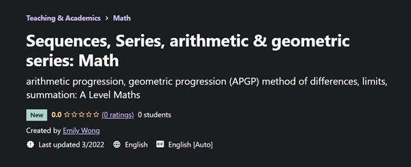 Sequences, Series, arithmetic & geometric series Math