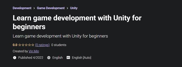 Learn game development with Unity for beginners