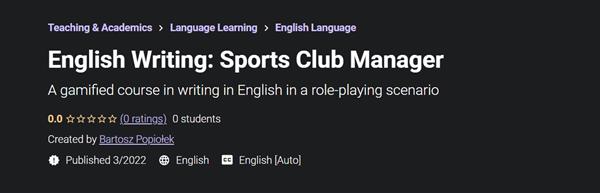 English Writing Sports Club Manager