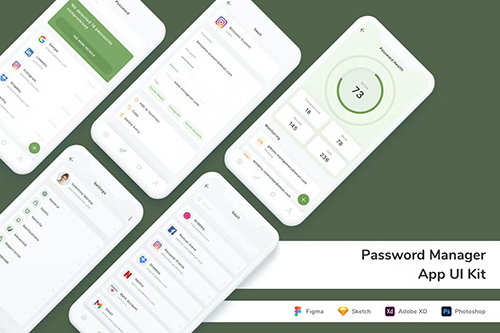 UI Kit - Password Manager App UI Kit - Password Manager App