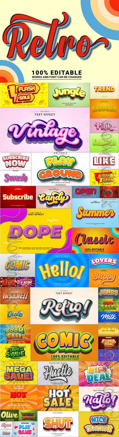 3d editable text style effect vector vol 1035