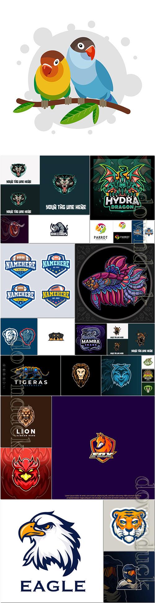 Mascot logo design set premium vector vol 37 Mascot logo design set premium vector vol 37