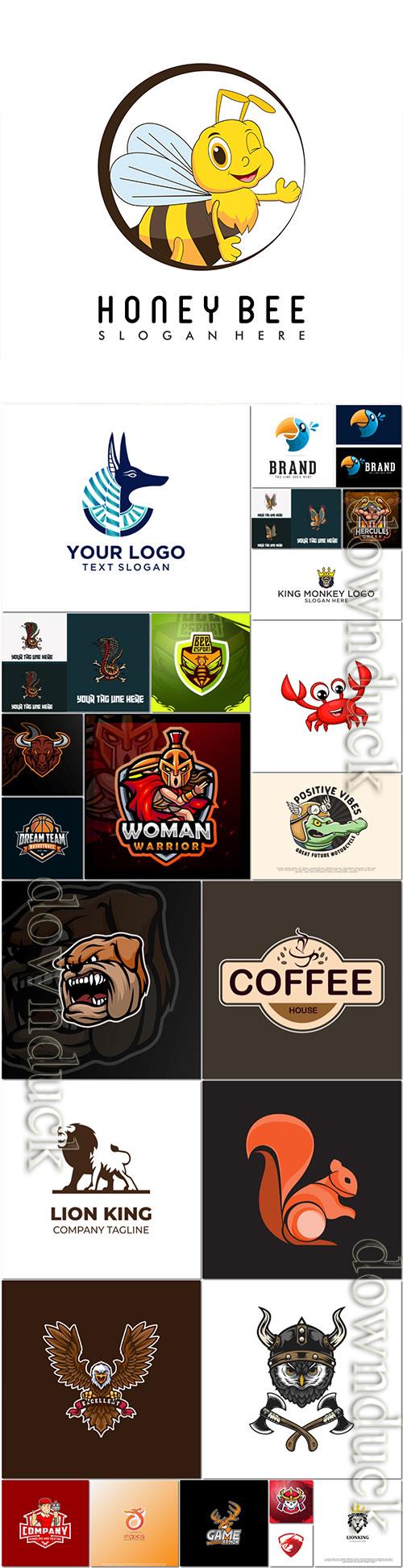 Mascot logo design set premium vector vol 35 Mascot logo design set premium vector vol 35