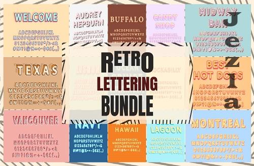 Retro Lettering Bundle - 30 Premium Graphics