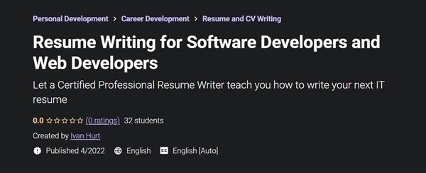 Resume Writing for Software Developers and Web Developers