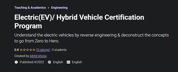 Electric(EV)/ Hybrid Vehicle Certification Program