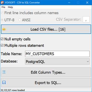 VovSoft CSV to SQL Converter 1.9