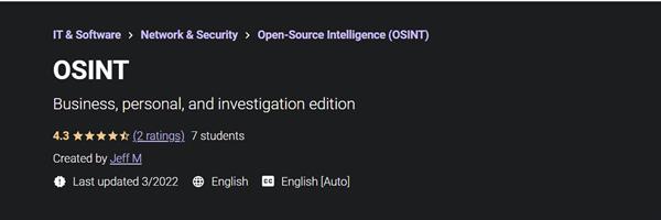 Udemy - Open-Source Intelligence (OSINT)