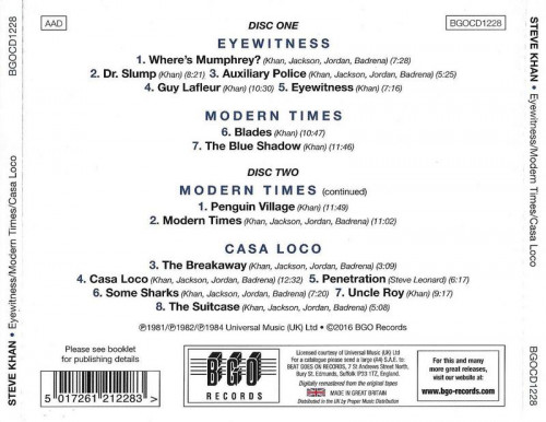 Steve Khan - Eyewitness / Modern Times / Casa Loco [2016] 2CD Lossless