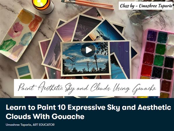 Learn to Paint 10 Expressive Sky and Aesthetic Clouds With Gouache