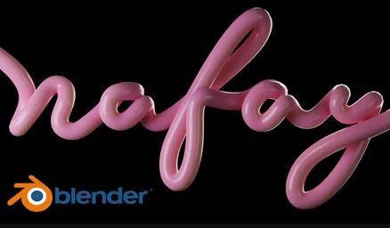 Blender 3D Easy 3D Cursive Type