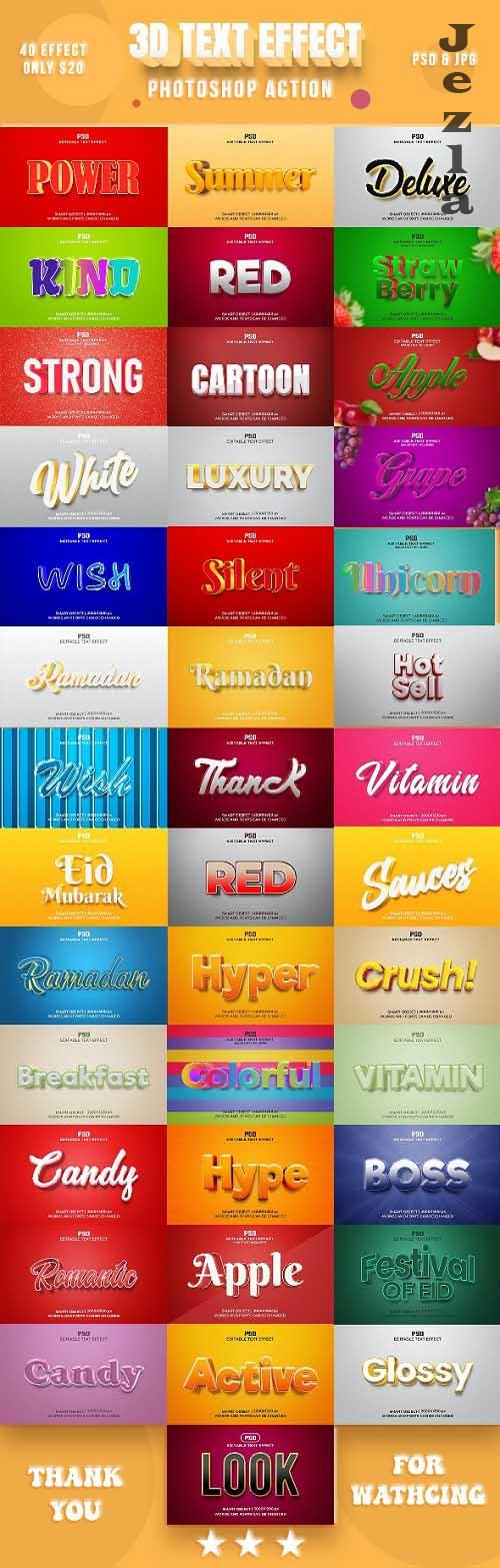 40 Editable 3D Text Effects Pack  - 37062009