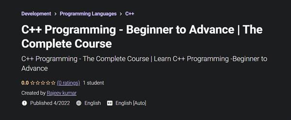 C++ Programming – Beginner to Advance | The Complete Course