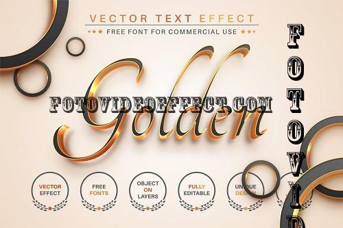 Gold Lettering Editable Text Effect - 7123592