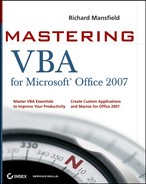Mastering VBA for Microsoft Office 2007 2nd Edition (9780470279595)