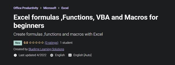 Excel formulas ,Functions, VBA and Macros for beginners