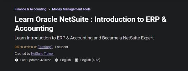 Learn Oracle NetSuite : Introduction to ERP & Accounting