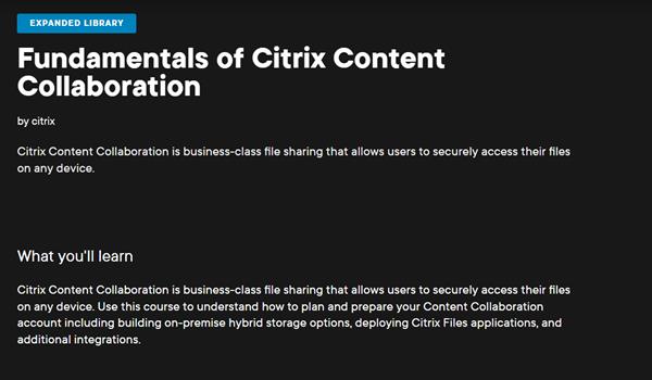Citrix - Fundamentals of Citrix Content Collaboration
